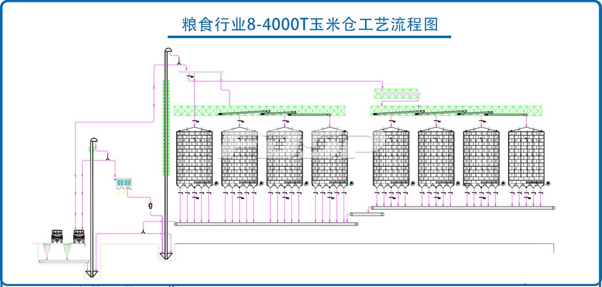 糧食行業8-4000T玉米鋼板倉工程